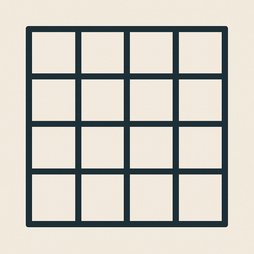 Abstract geometric grid illustrating rows and columns in a layout